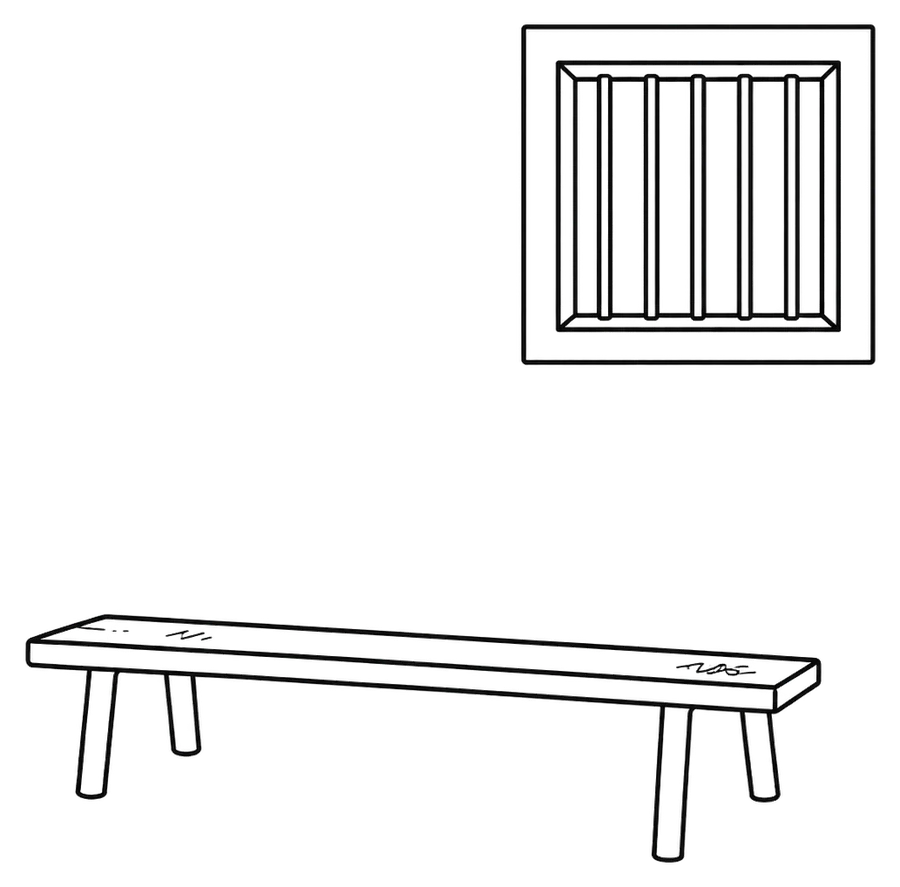 Illustrazione di una panca vuota